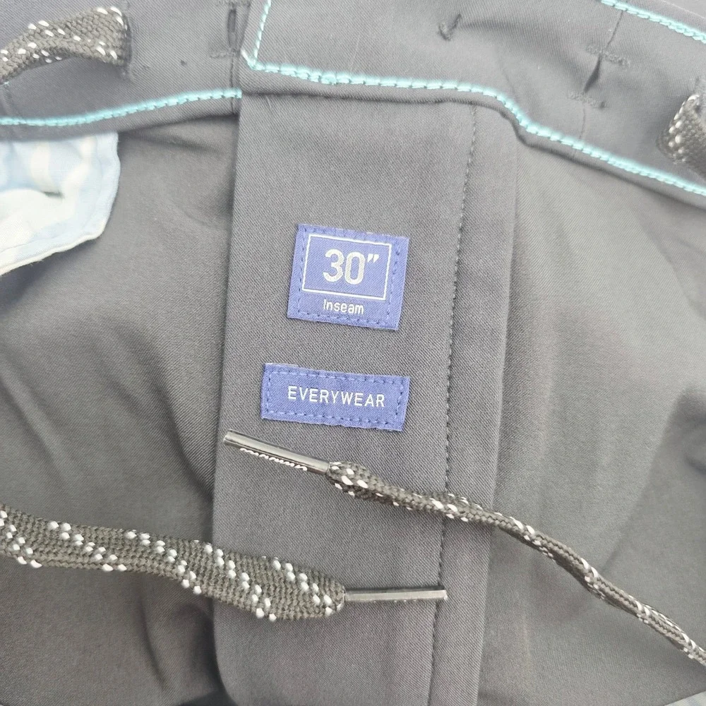Chubbies Everywear Pants Men 36x30 Black Performance Tapered Chino Elastic Waist